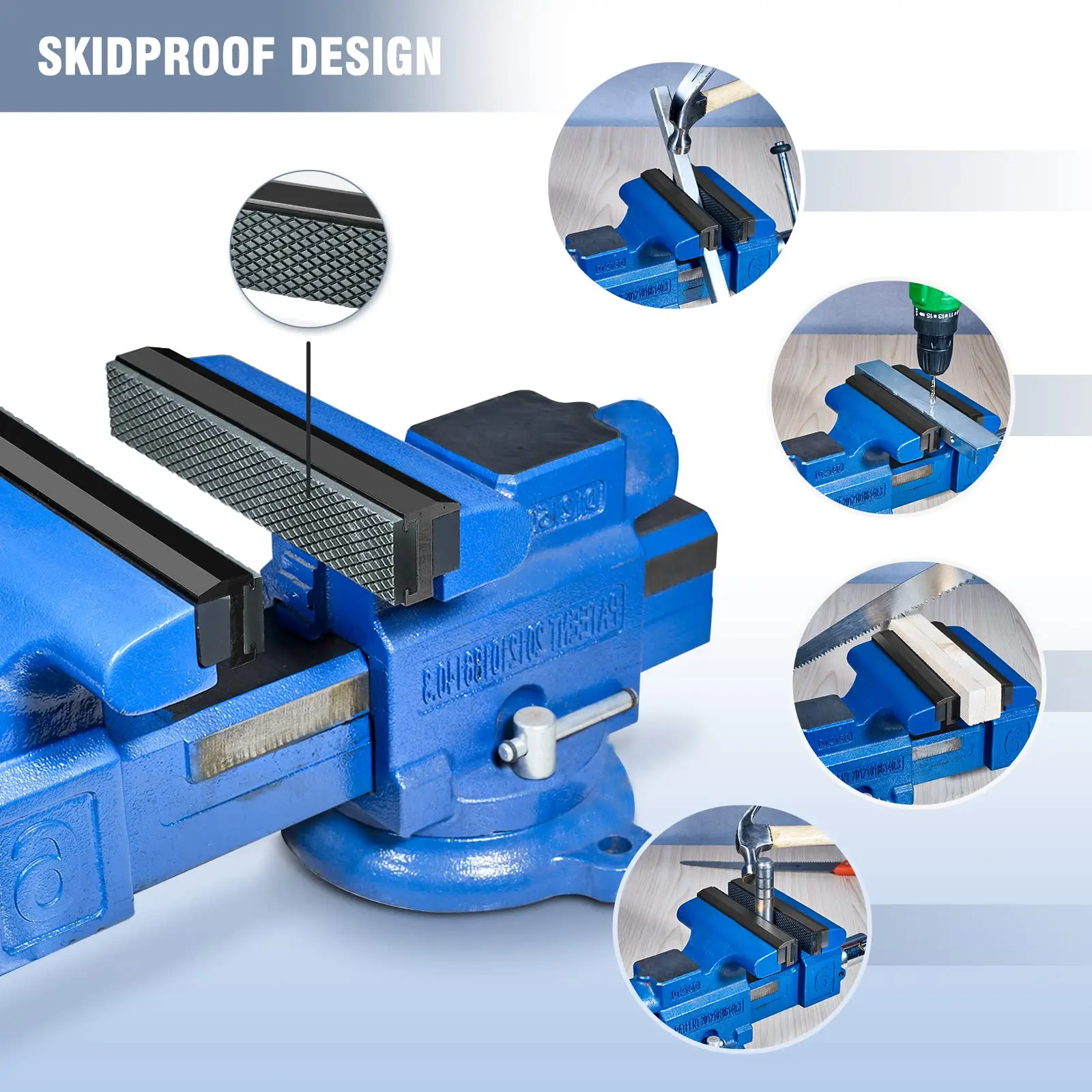 2pcs 4/5/6inch Vise Guard Strip Industrial Grade Magnetic Vise-Jaws Aluminum Alloy Non-Slip Rubber For Heavy-duty Clamping
