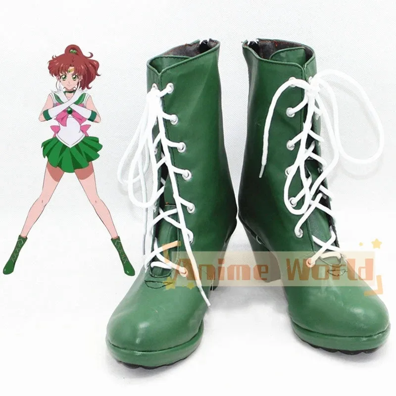 

Сейлор Юпитер Makoto Kino Обувь для косплея Хэллоуин Карнавальные сапоги на заказ