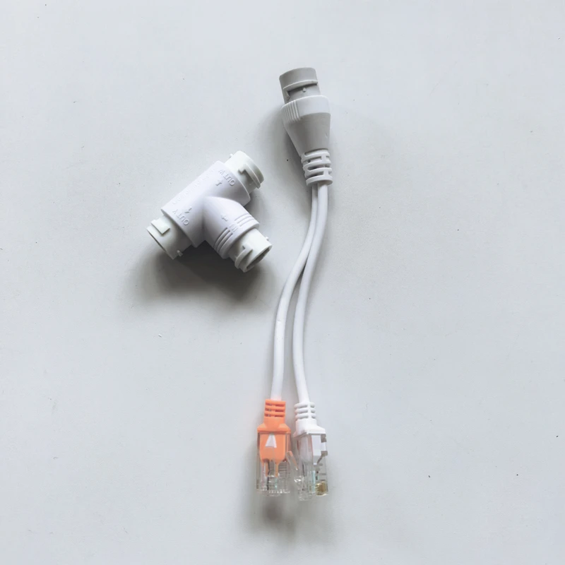 POE Splitter 2-in-1 Network Cabling Connector Three-way RJ45 Connector For IP POE Camera CCTV Accessories