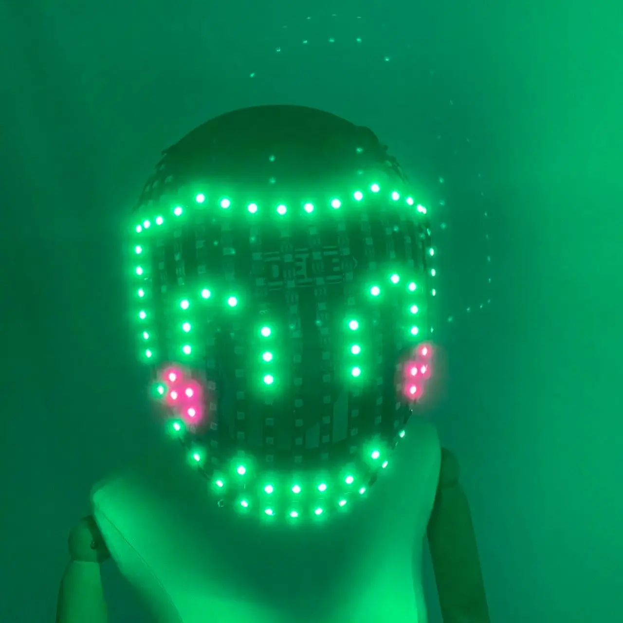 LED Helmet USB Rechargeable Flashing Light Up Multicolor DJ Rave Party Helmet for Christmas Holiday Dance Show Performance Wear