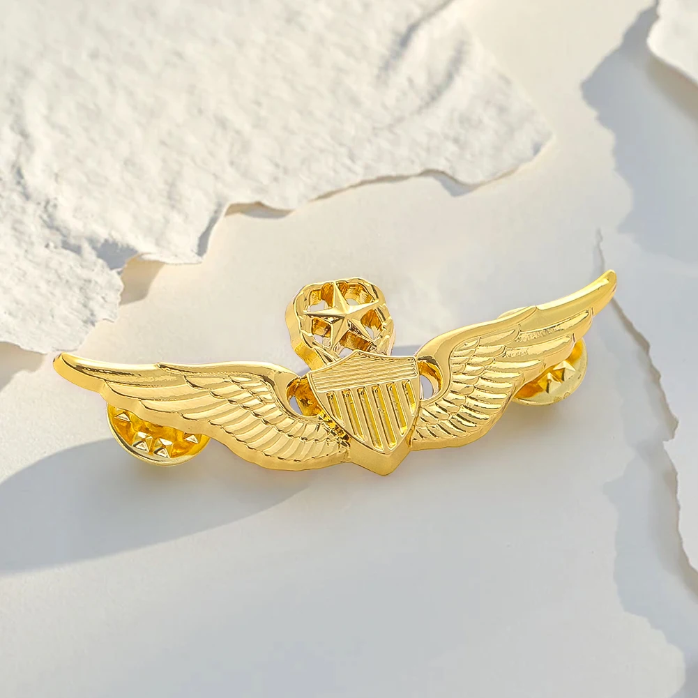 الولايات المتحدة الجناح الطيار دبابيس بروش سلاح الجو كبار الطيار العسكرية شعار شارة معدنية التلبيب دبوس DIY بها بنفسك تأثيري قبعة مجوهرات ديكور تذكارية