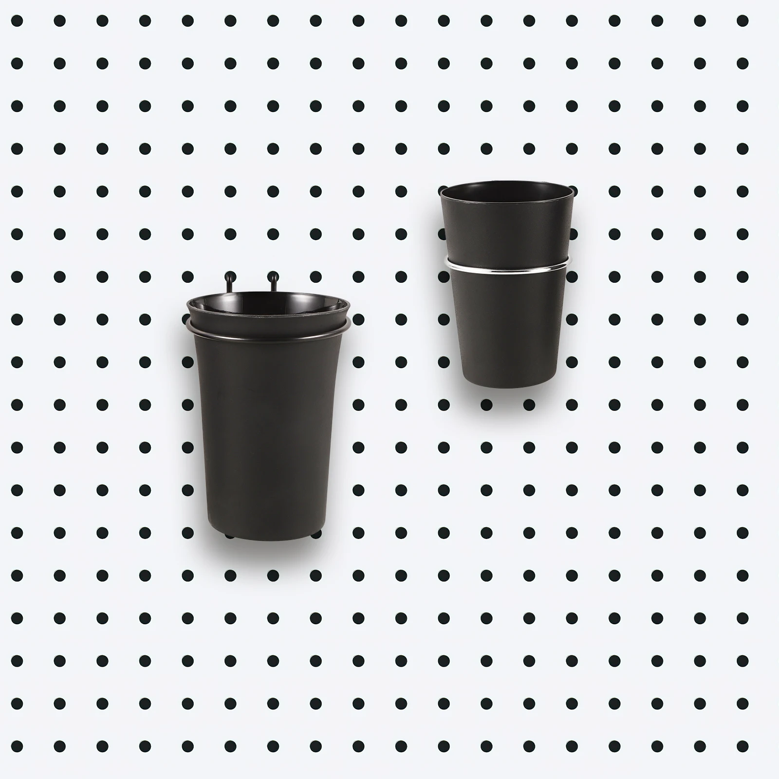 

2 Pcs Pegboard Hook Hooks for Boards Multi-use Pen Cup Garbage Can Hanging Shelfs Black Drill Organizer Wall Mount Office