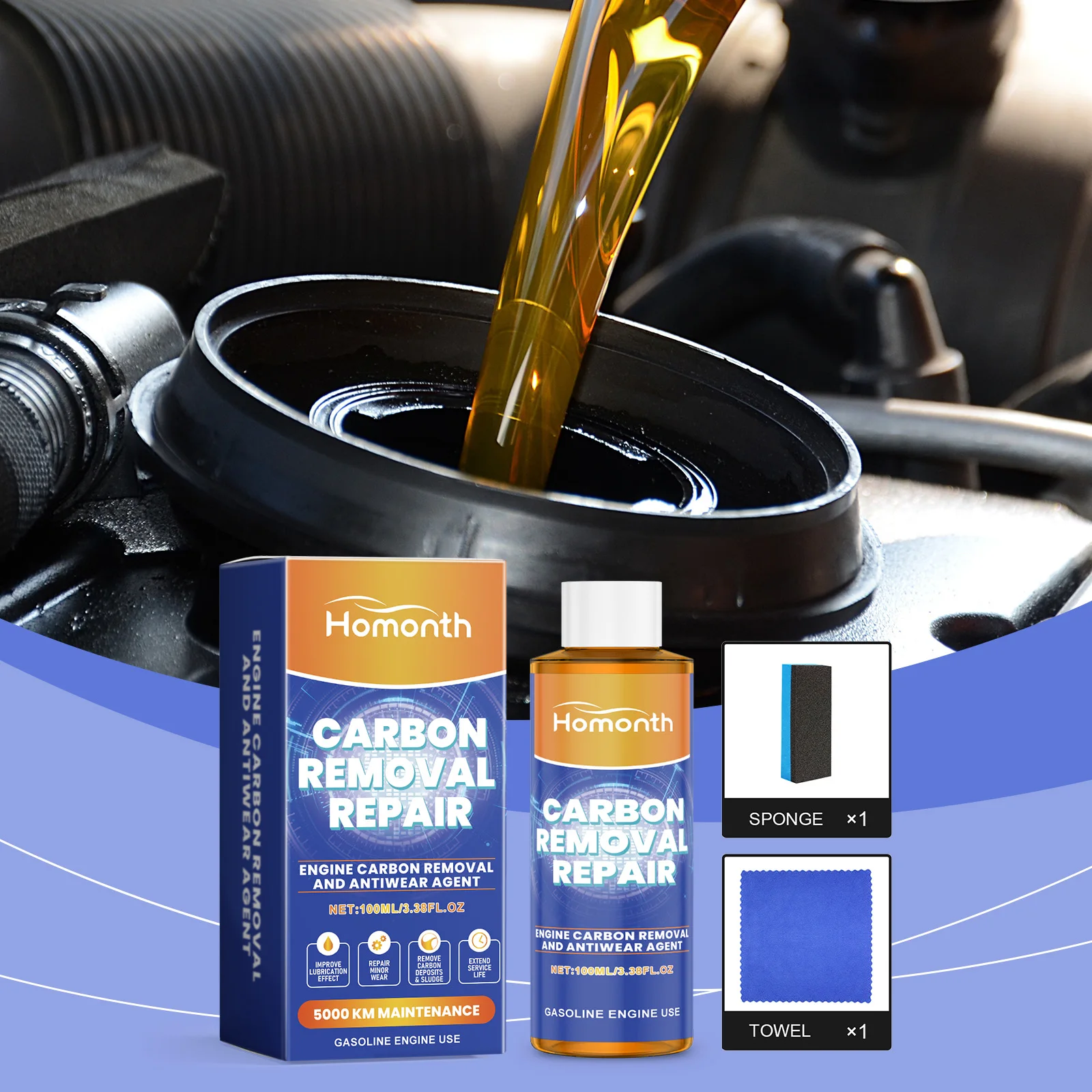 100ml Engine Carbon Removal Repair Agent Highly Effective Anti-Wear Protectant Engine Oil Noise Reduction And Anti-Shaking