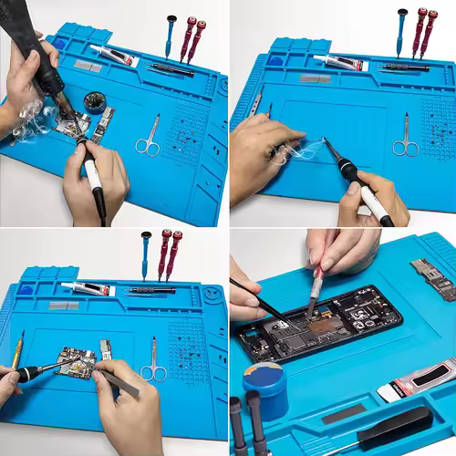 Soldering Station Mat Silicone Work Mat Heat Resistant 932°F Anti-Static Magnetic Mat for Electronic Phone Laptop Watch Repair - Image 6