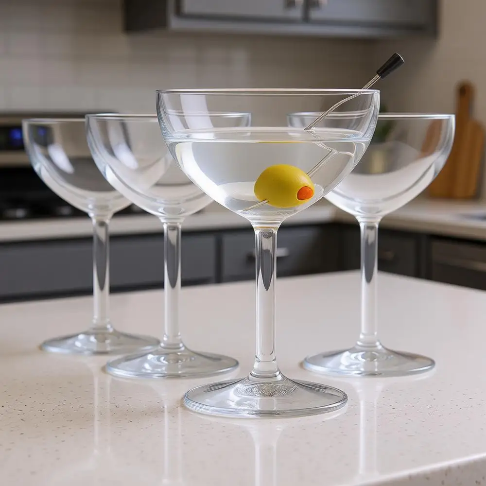 

Набор из 4 небьющихся бокалов для шампанского, 240 мл, классические, многоразовые, прозрачные