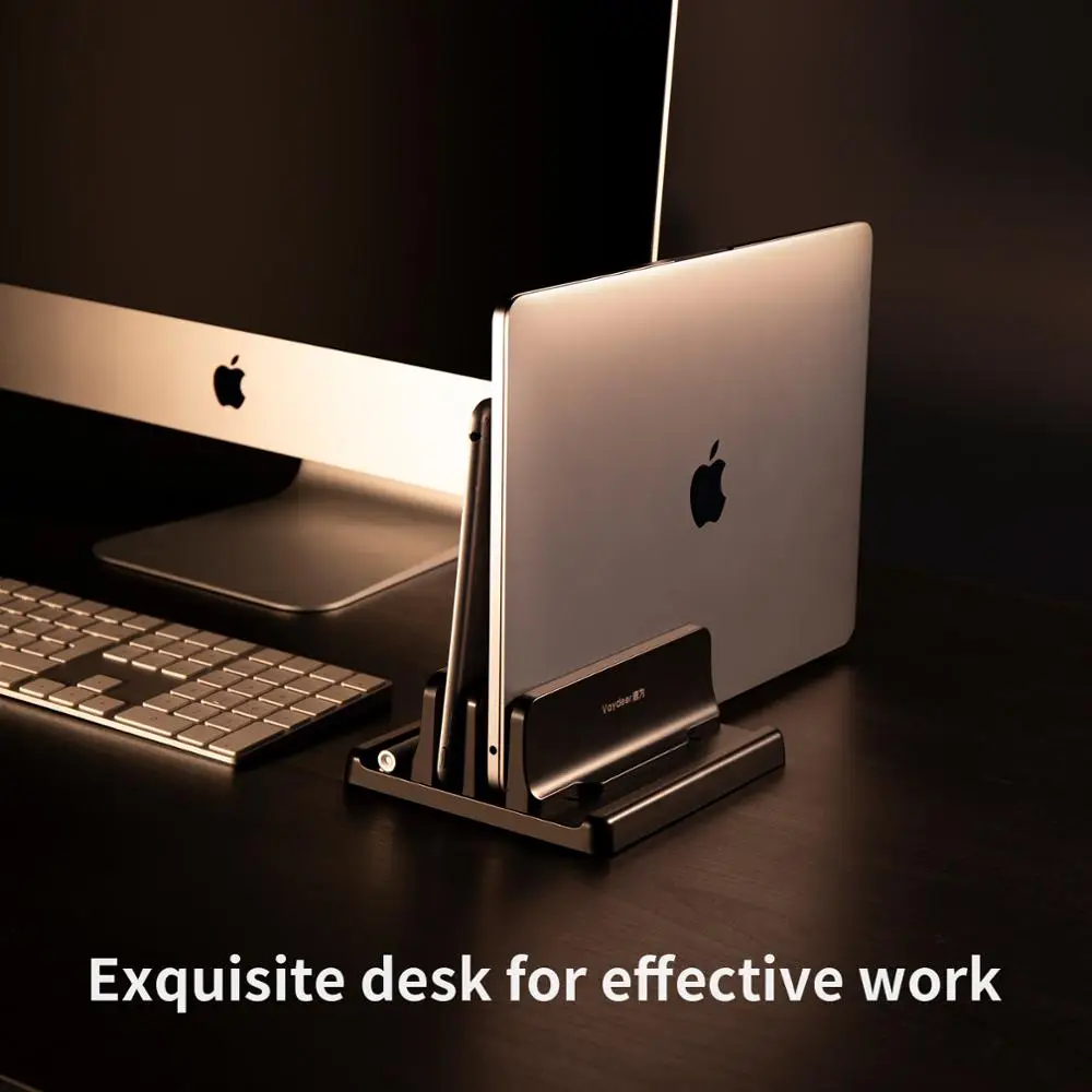 Vertical Laptop Stand Plastic Portable Macbook/Tablet/Phone Holder Adjustable Desktop Notebook Dock Space Save Accessory-Vaydeer