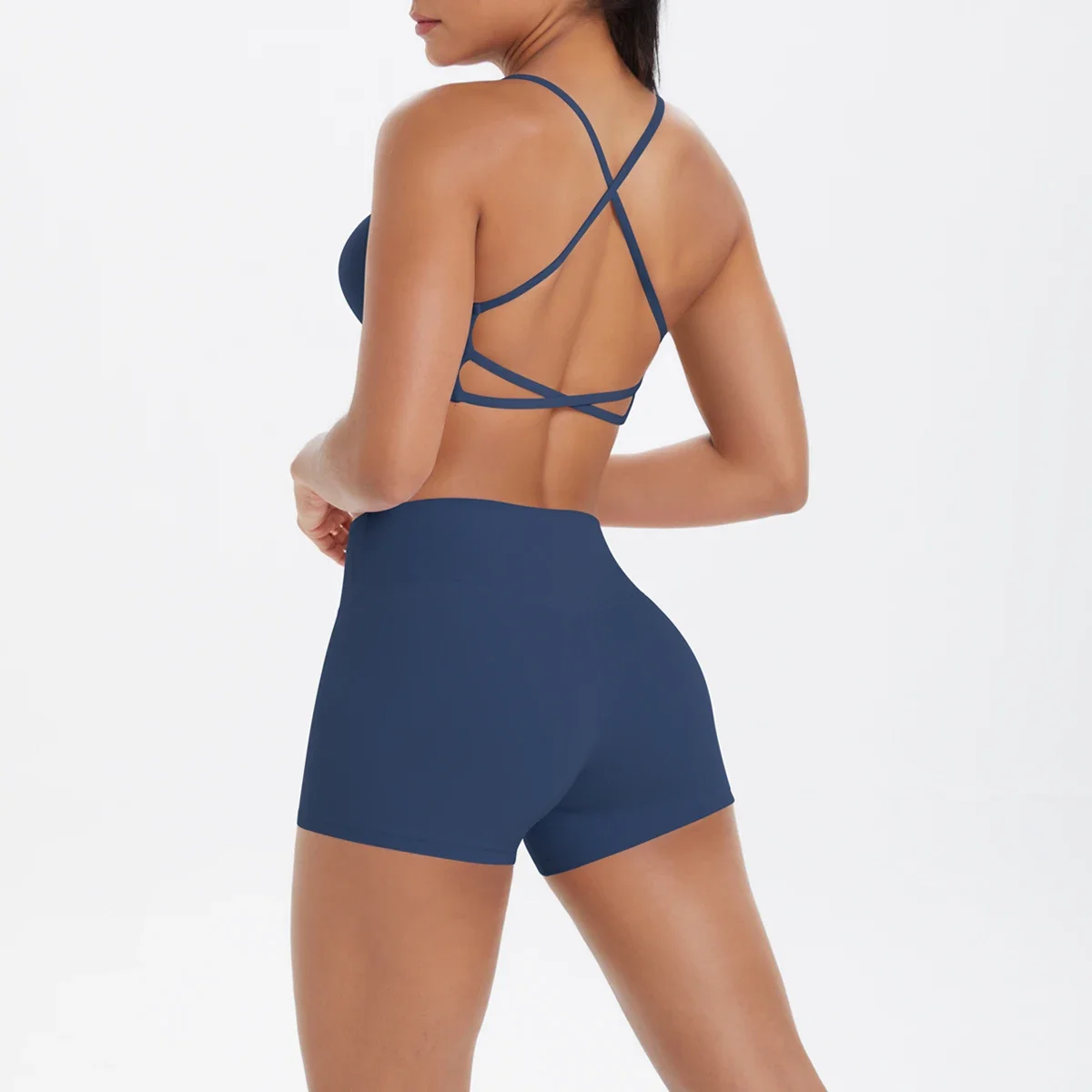 2PCS ชุดโยคะ Nude Feeling ชุดออกกําลังกายผู้หญิง Gym Push Up ฟิตเนสวิ่งออกกําลังกายกีฬา Bra ชุดสูท