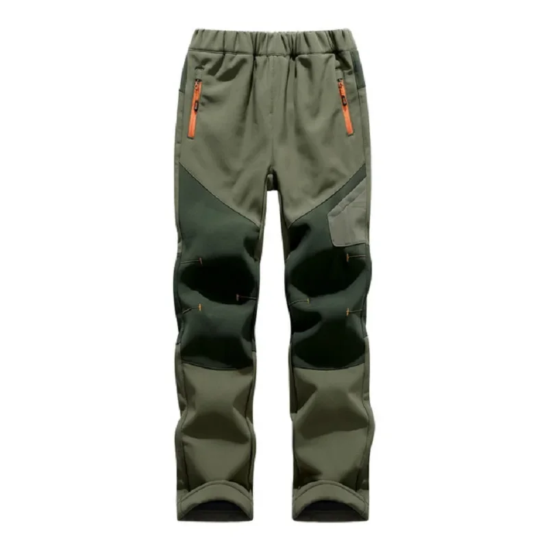 Boys and Girls Waterproof Fleece Lined Soft Shell Hiking Pants School Kids Track Trousers Child Activities Bottoms 4-14 Yr
