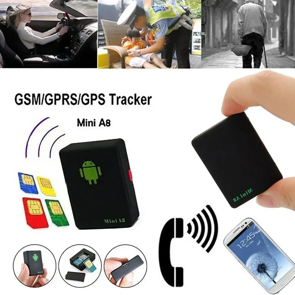 Мини GSM/GPRS-трекер A8, устройство отслеживания GSM/GPRS в реальном времени с кнопкой SOS для автомобилей, детей, старших питомцев, без GPS, без GPS