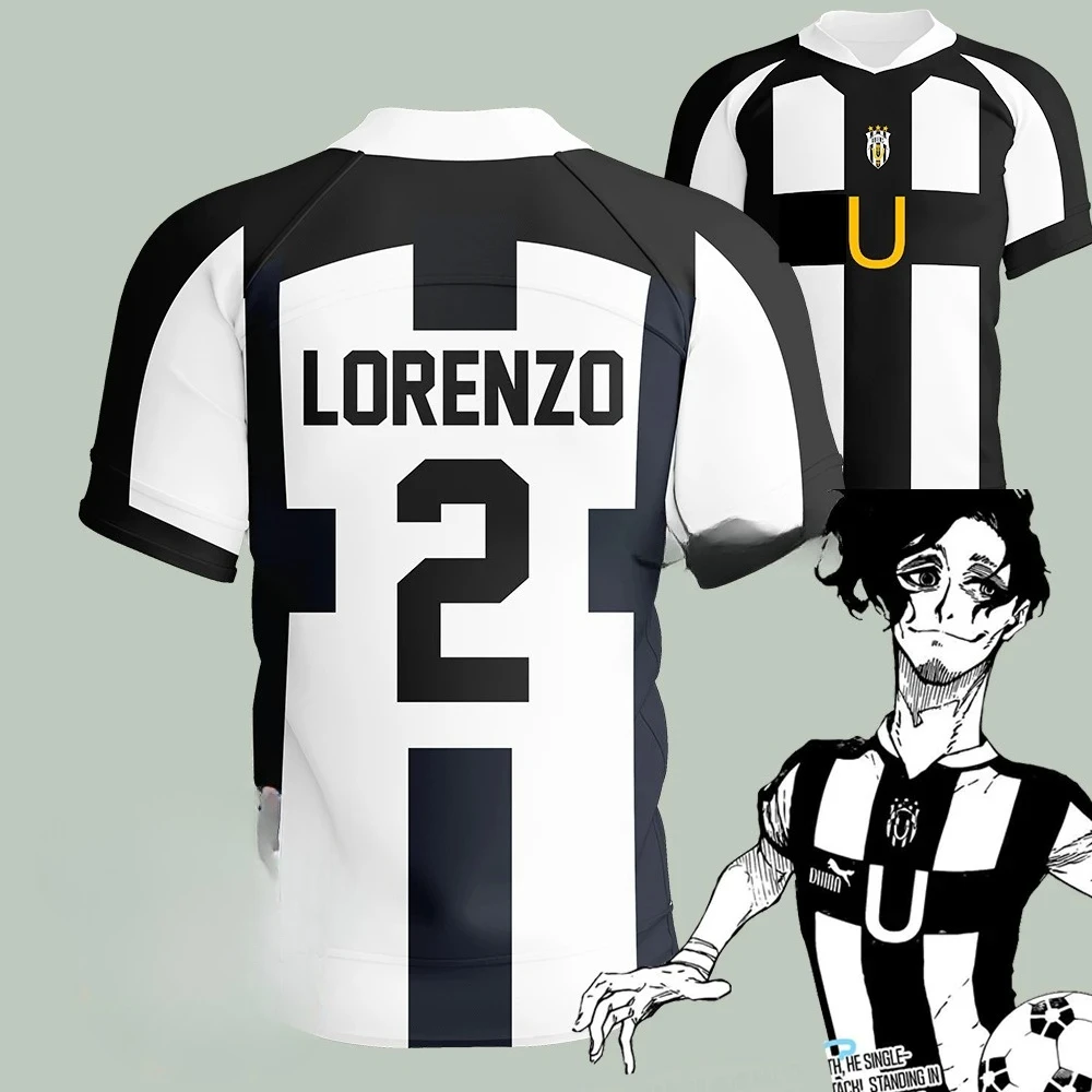 2025 الأزرق قفل يوبرز جيرسي كرة القدم الخامس الرقبة تي شيرت تأثيري الزي الرسمي بارو أيكو لورينزو تي شيرت للجنسين أوبر الشارع ارتداء القمم