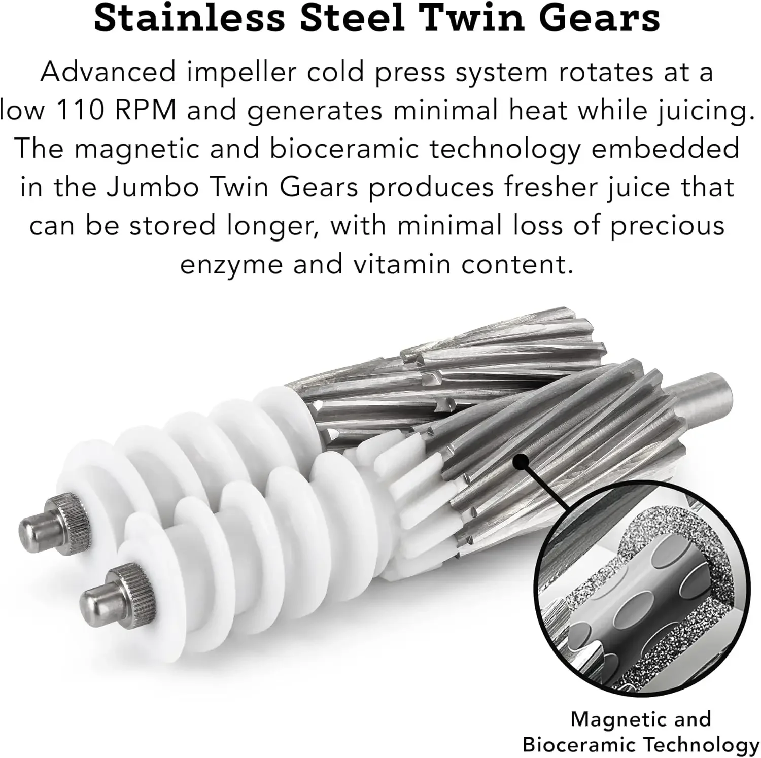 -5010 Elite Twin Gear Prensa a frio Espremedor de mastigação lenta (preto)