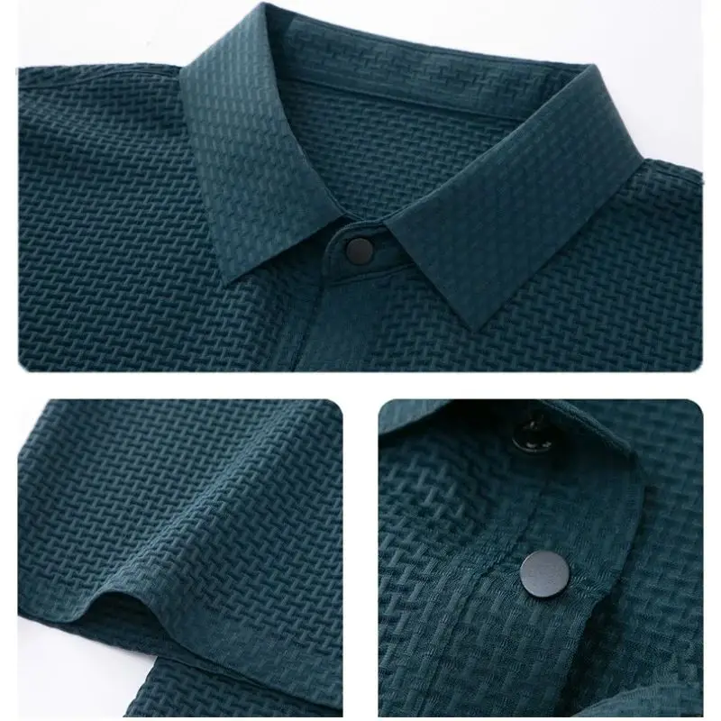 

Мужская футболка из ледяного шелка, впитывающая пот, текстура Wfle ort Sve Ultra Slim Fit, молодежная футболка с воротником Генри