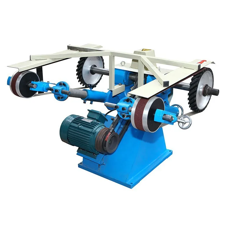 Double station large belt sander sandpaper machine, heavy duty professional polishing sander