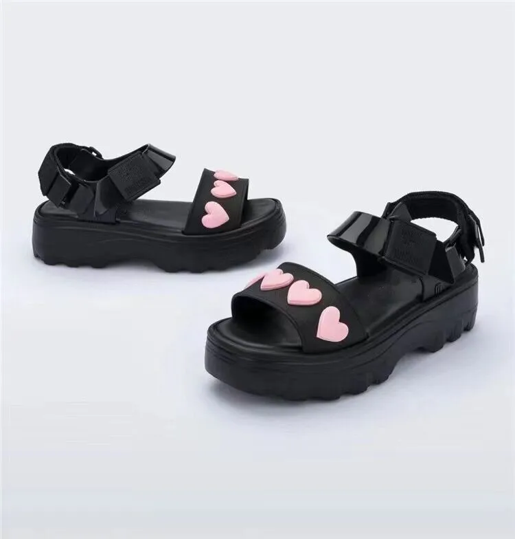 Platform flower sandals for women casual Jelly shoes Roman shoes summer