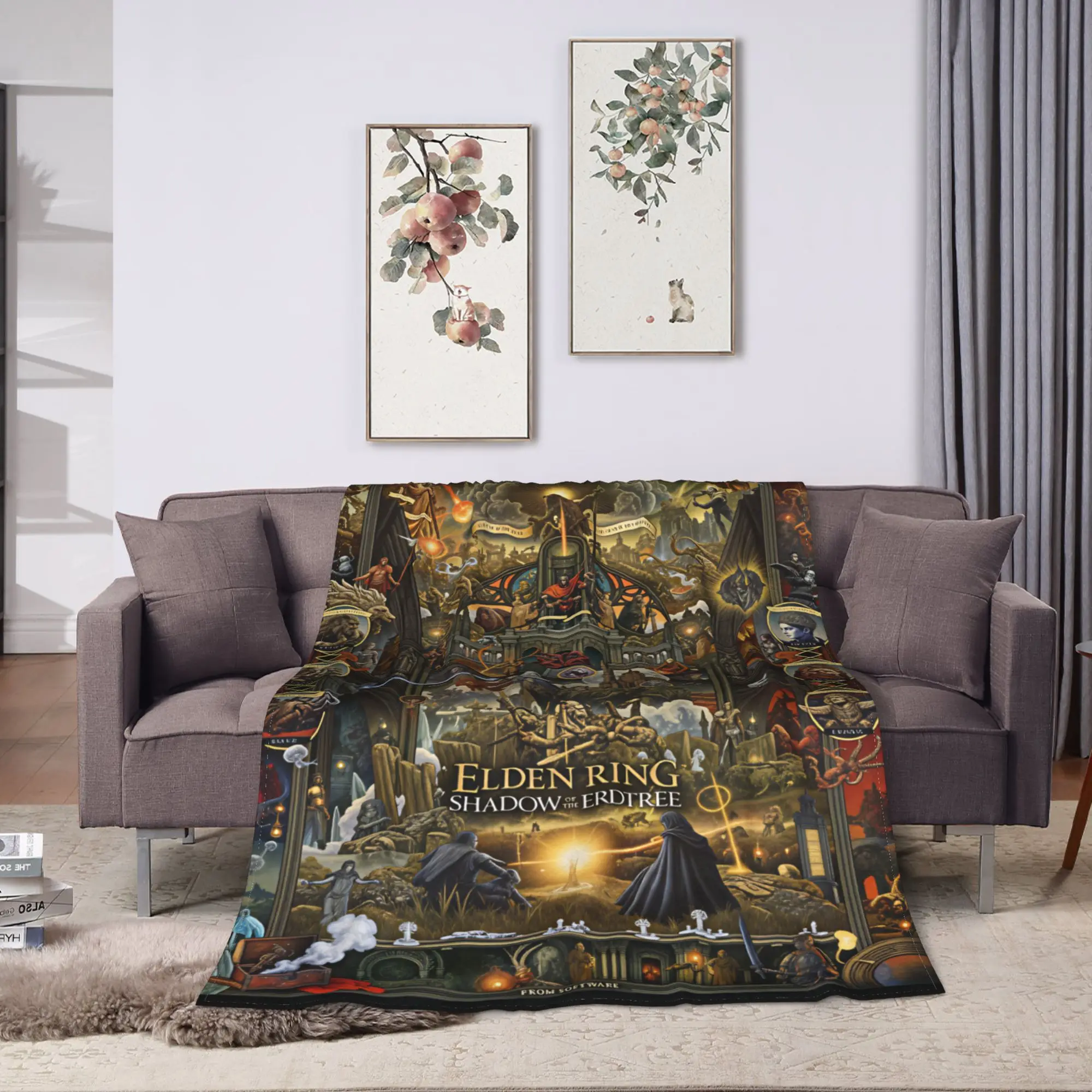 Eldens Rings Gamer Super Soft Blanket  Travel Office Plush Throw Blanket Novelty Living Room Flannel Bedspread Sofa Bed Cover