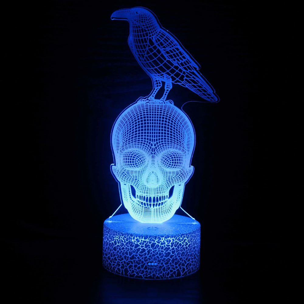 Nighdn Schädel und Adler Schreibtisch lampe 7 Farbwechsel USB LED Nachtlicht für Schlafzimmer Dekoration Halloween Geschenk für Kinder Jungen Männer