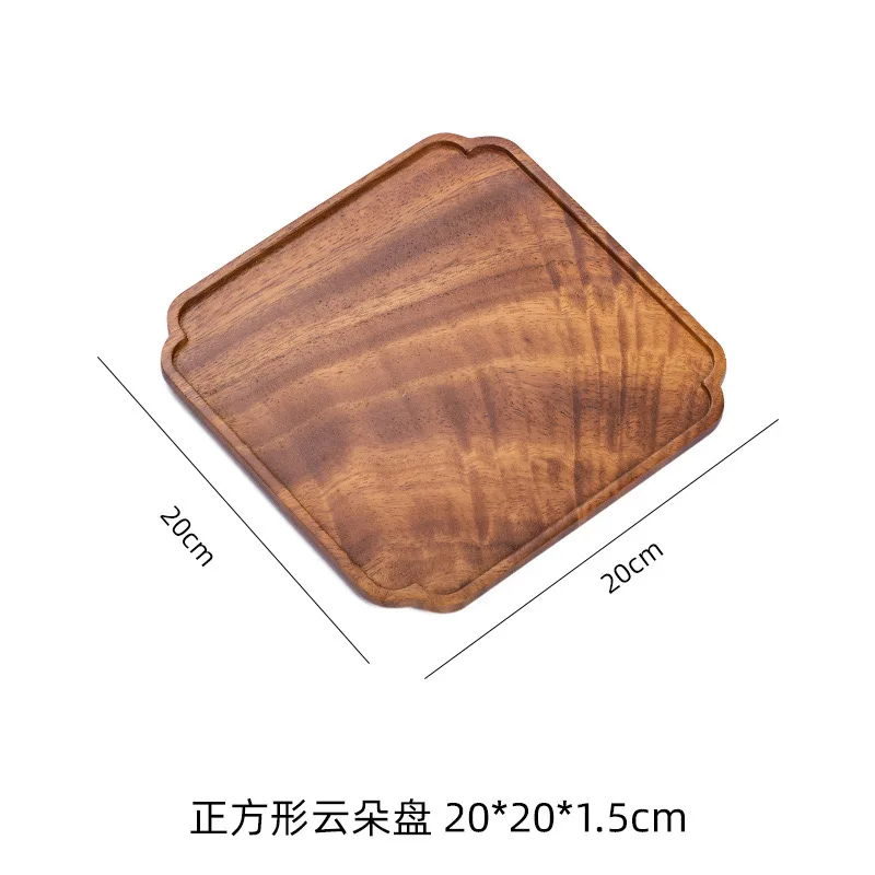 Solid Wood Towel Tray Coffee Cup Plate Tea Tray Fruit Food Storage Holder Hotel Home Decorate Supplies