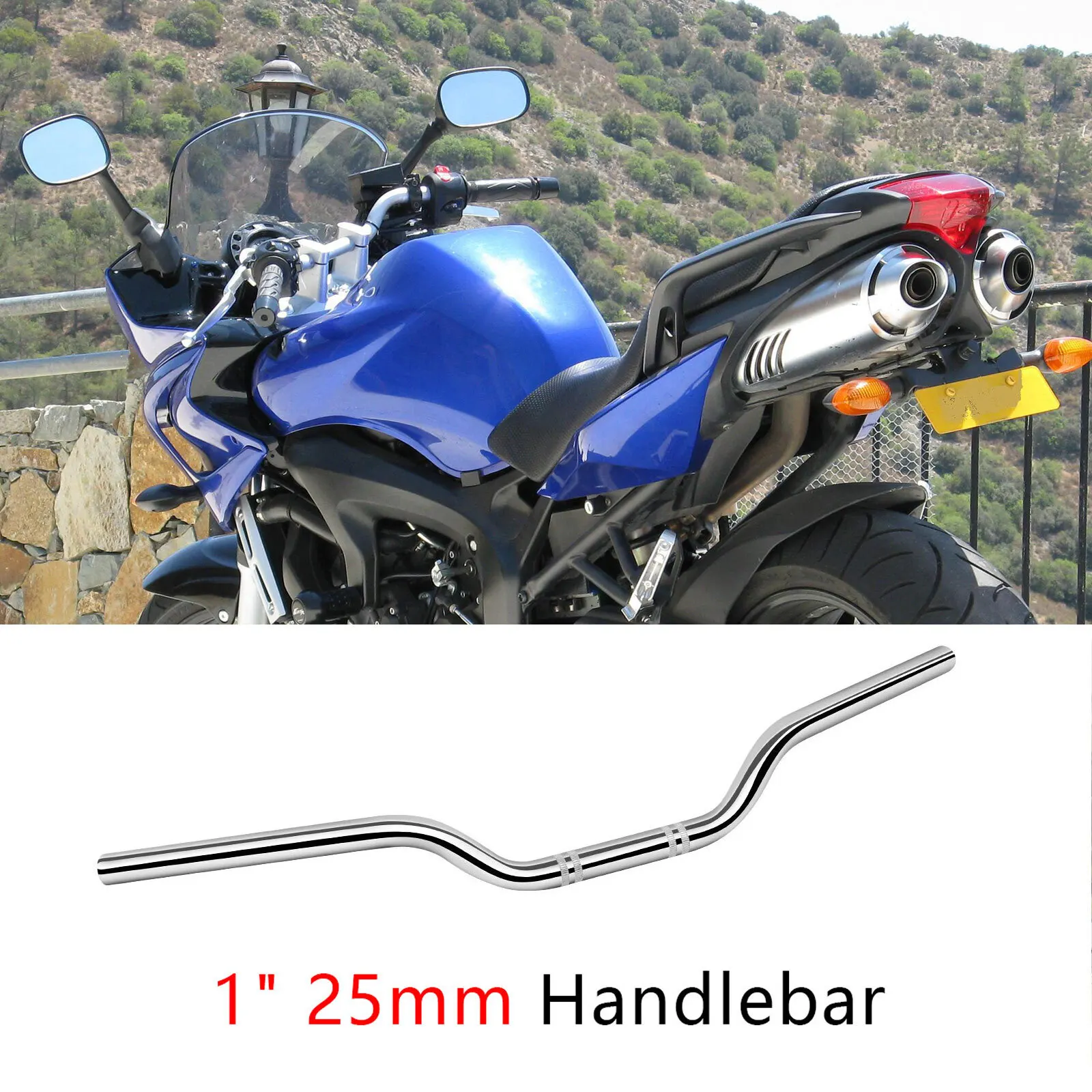 

Chrome Handlebars 1" 25mm Drag Handle Bar For Yamaha XVS Vstar 650 950 1100 1300