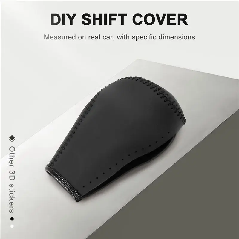 M46K-Leather Gear Shift Knob Cover For Toyota Corolla Rav4 Rav 4 2014-2019 Automatic Hand-Stitched DIY Gear Shift Collars