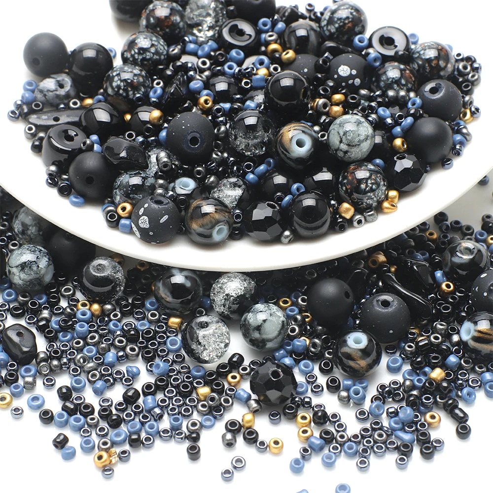 15 style 8mm Mixed Stone Beads Crystal and Glass Seeds Beads for Jewelry Making Needlework DIY Bracelet Necklace DIY Accessories