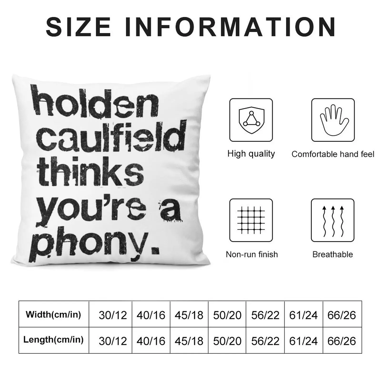 Holden Caulfield thinks you're a phony - Catcher In The Rye Humor Throw Pillow Throw Pillow pillow cover luxury