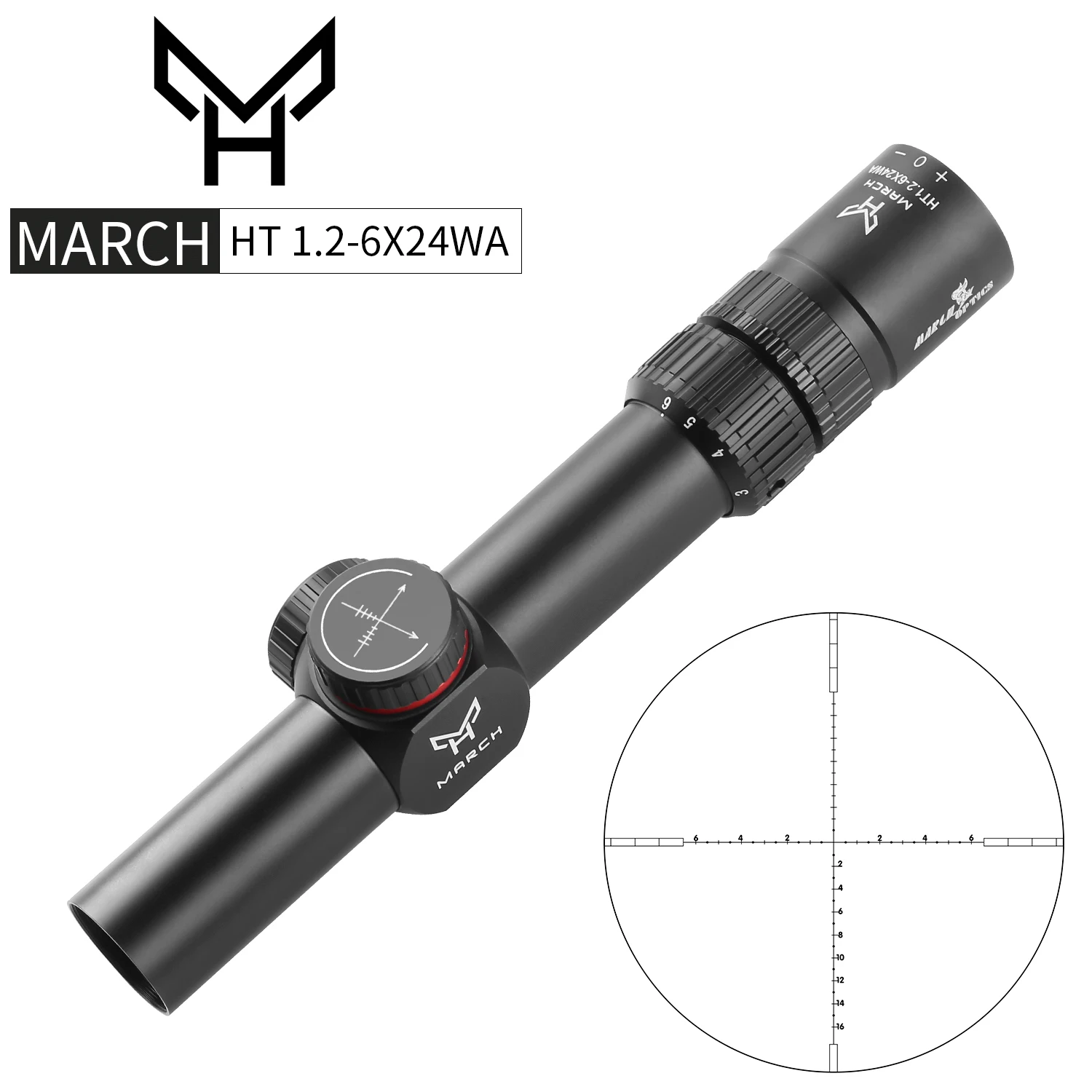 MARCH HT1.2-6X24WA Hunting Optical Sight Air Rifle Scope Compact Riflescope Tactical PCP Gun Aimsight Airsoft Luneta AR 15