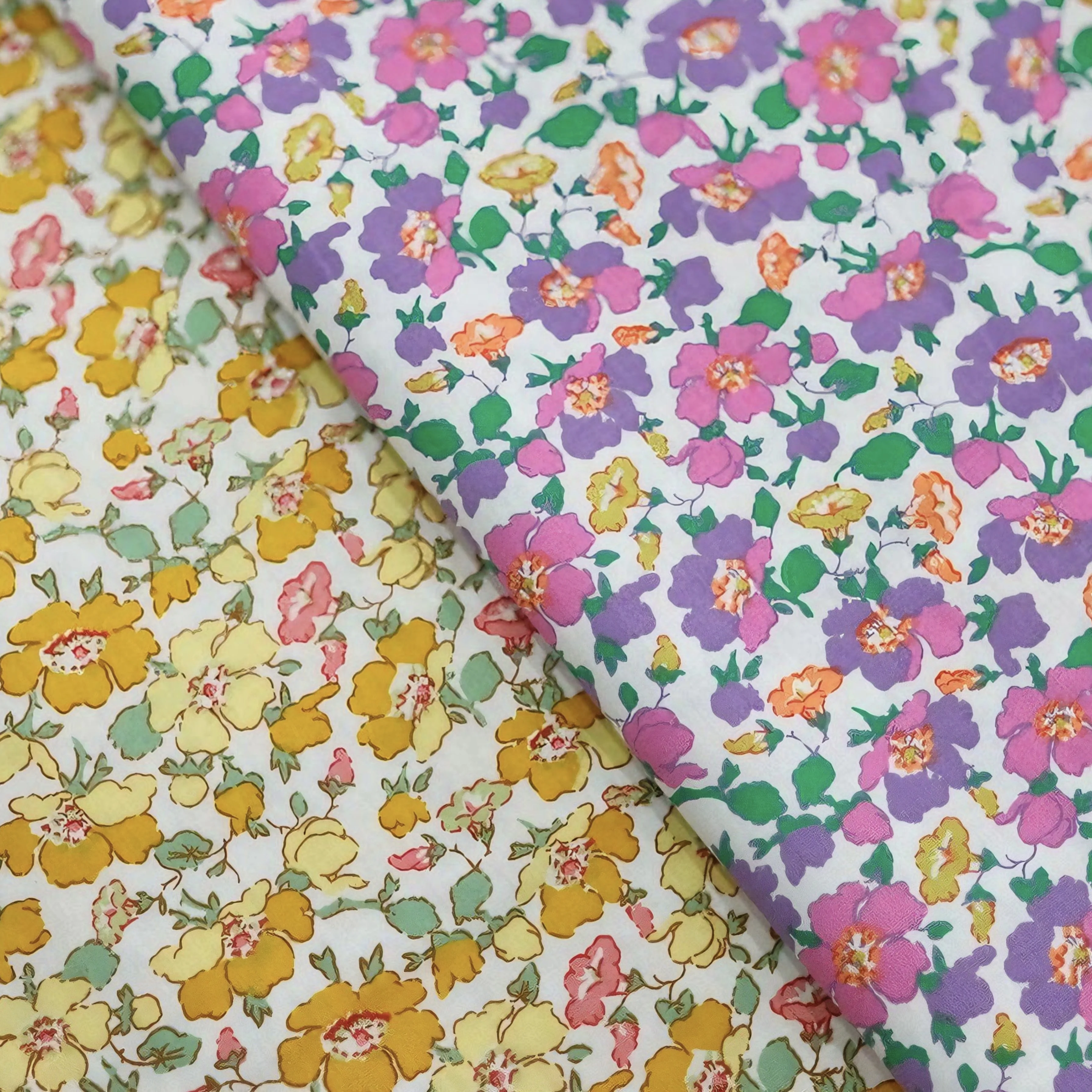 High Quality Charming Vintage Style Multihued Floral Printed Cotton Fabric Great for Sewing Blouses Skirts and Handmade Artworks