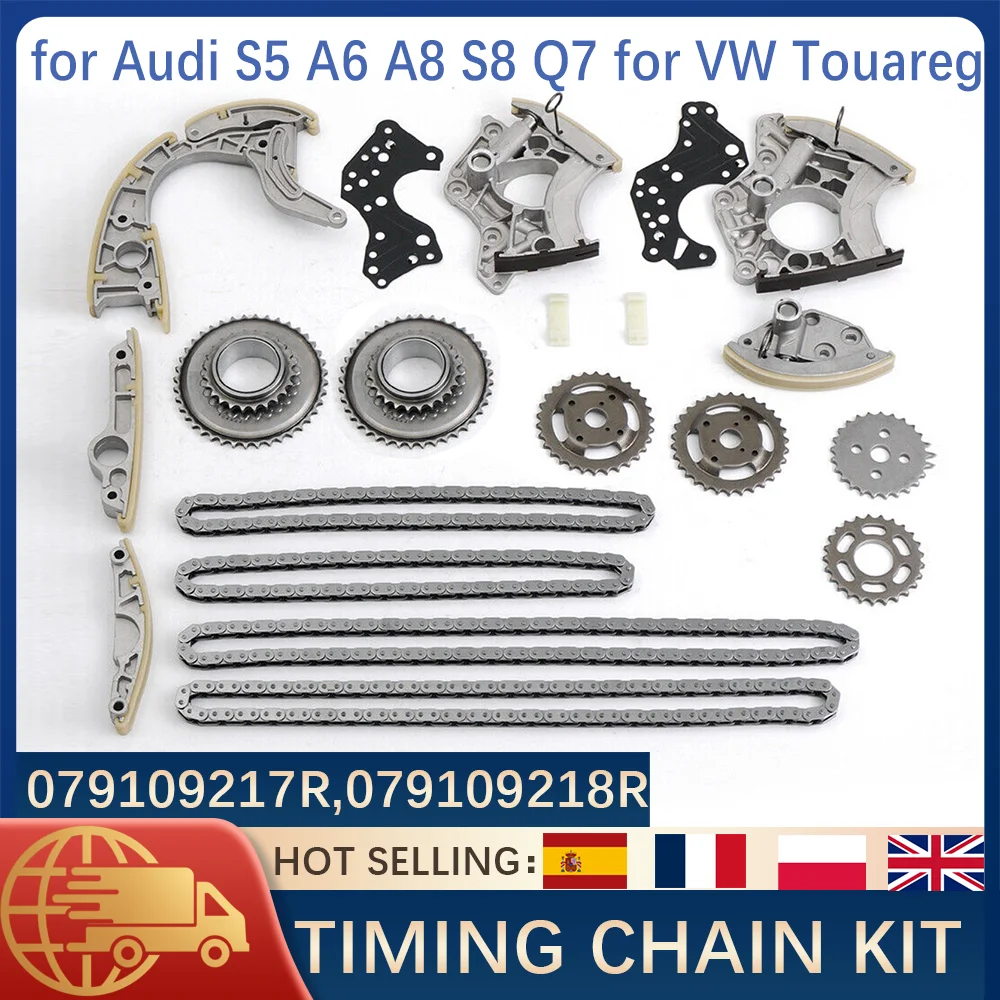 

Timing Chain Tensioner Kit For Audi S5 S8 A6 A8 Q7 VW Touareg 4.2 5.2 FSI V8 V10 BAR BSM CAUA Engine Guide Sprocket Set