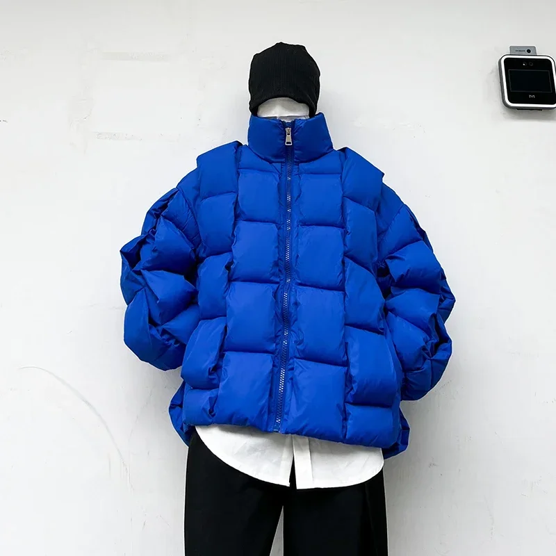 2023 coreano moda spessa giacca invernale uomo parka giacca uomo Outwear cappotti solido colletto alla coreana giacca a vento giacca imbottita in