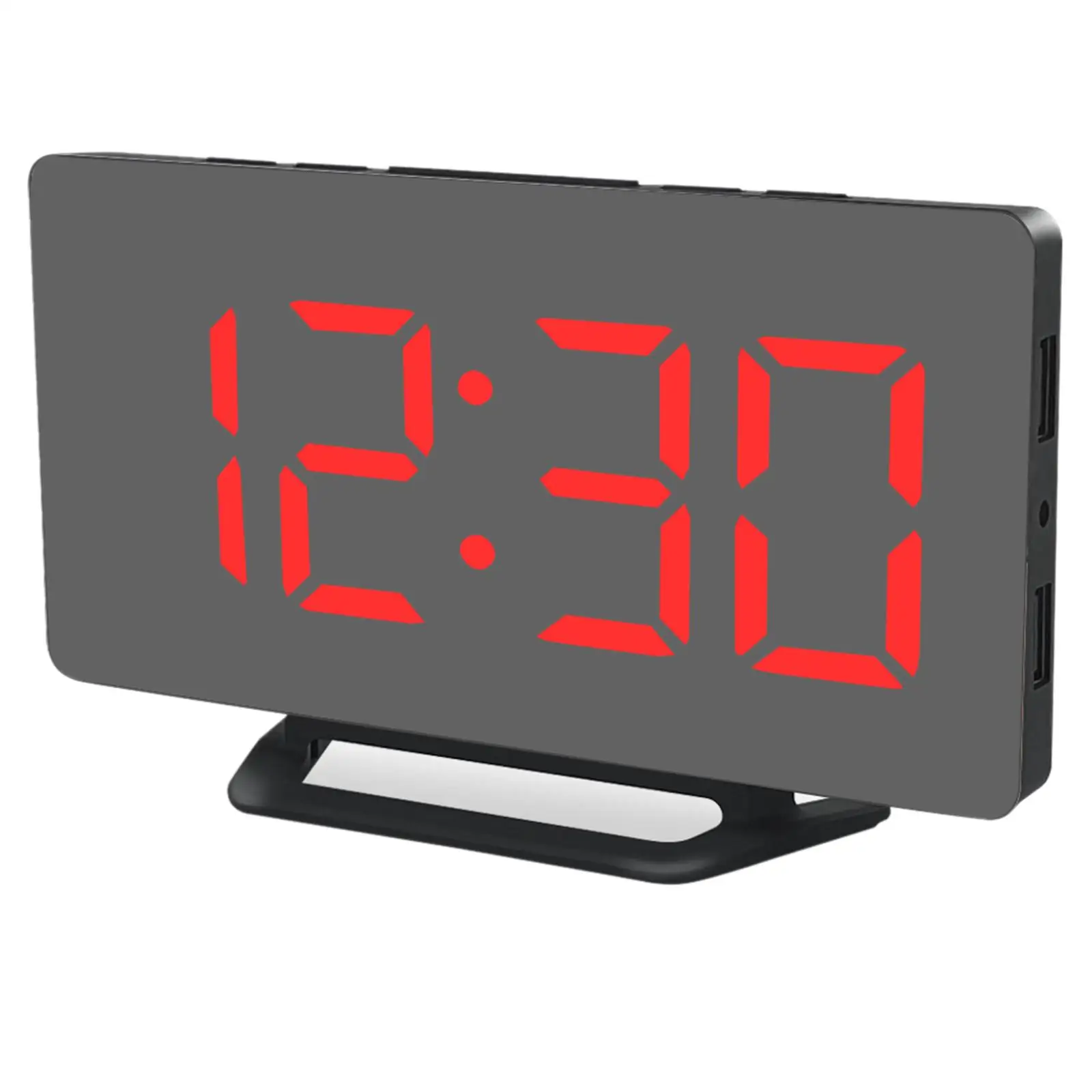 LED Electric Digital with Dual USB Charging Ports Auto Dimmer Mode with Time/Date/Temperature Display and for Home Bedside
