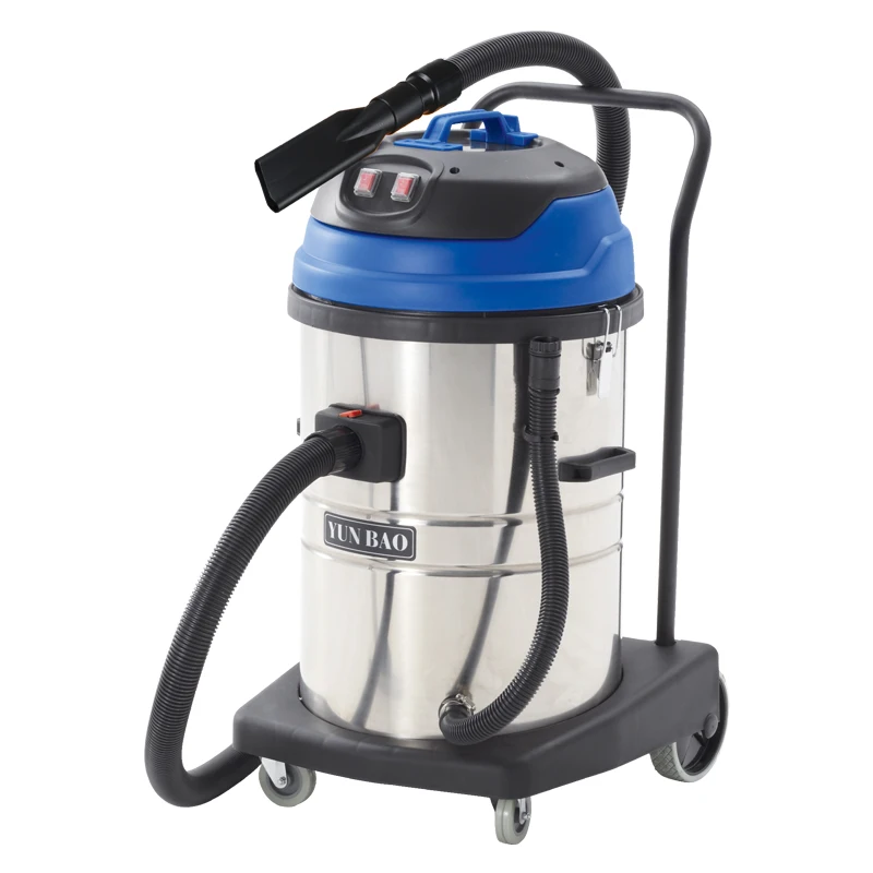 Blue 70L Manual Stainless Steel Industrial Vacuum Cleaner for Hotel Car Wash Commercial Office Factory Shop Handheld Dry Auto
