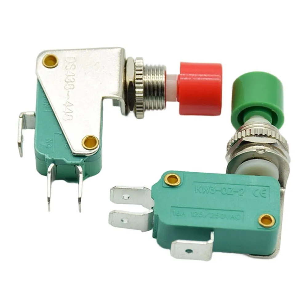 

10 шт. 12 мм мгновенный кнопочный переключатель 15A 250 В переменного тока красный/зеленый IP20 водонепроницаемый мини-мгновенный переключатель тумблер