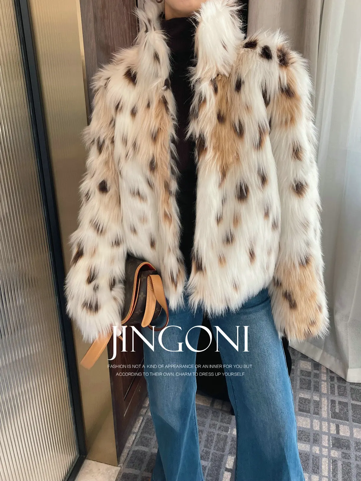 Leopard Faux Fur Coat Jacket Woman Clothing 2024 Fall Winter Trend Korean Fashion Style Vintage Elegant Gothic Luxury Outerwears