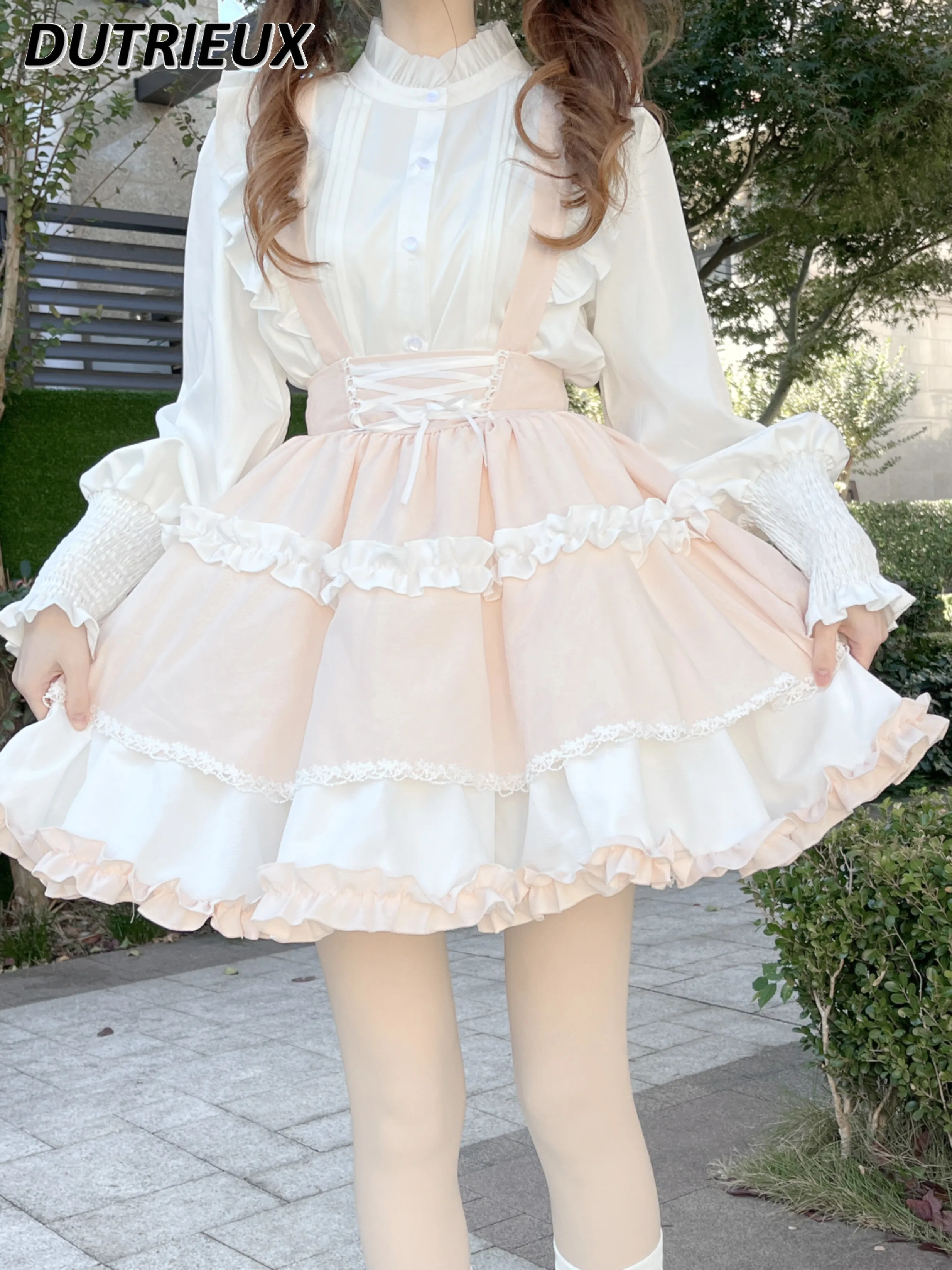 

Kawaii Soft Girl Cute Lolita Pettiskirt Suspender Skirt for Women Female Spring Summer 2024 New Princess Skirts Korean Fashion