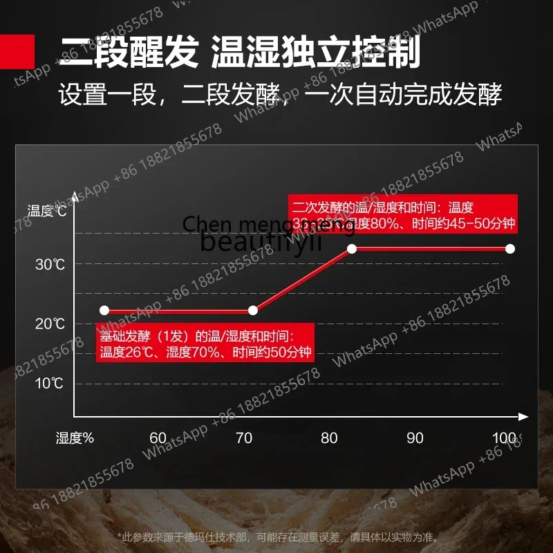 ตู้หมักเชิงพาณิชย์ ตู้หมักขนมปังอัตโนมัติ ควบคุมอุณหภูมิและความชื้นแบบคู่ คงที่