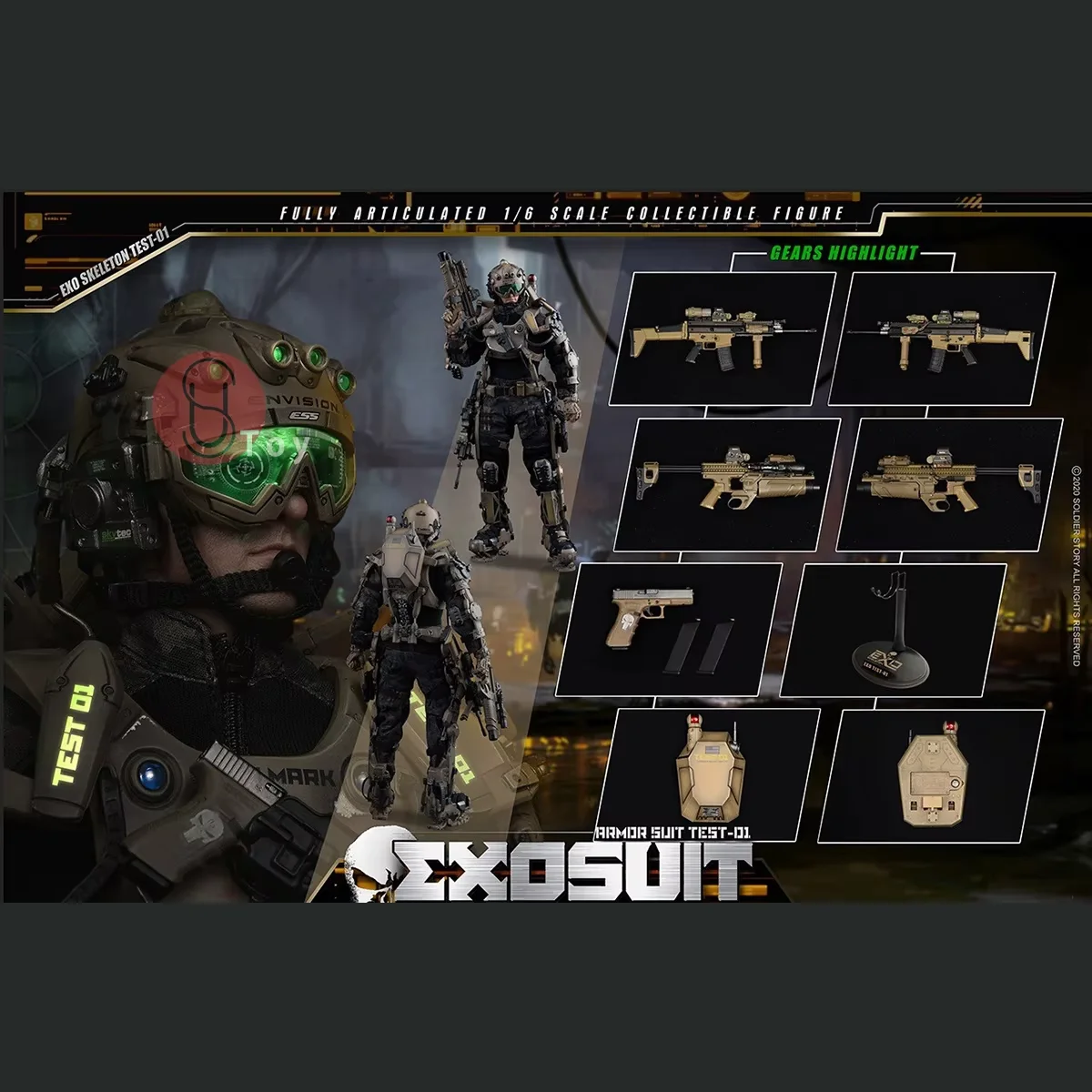 

Soldier Story SS122 1/6 Mechanical Exoskeleton Armored Future Warrior Prototype-01 Male Soldier Action Figure Model Toy