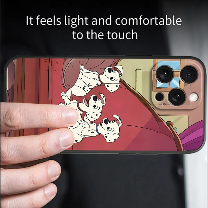101 Spotted Dog Disney süß für iPhone 15 14 13 12 11 xs xr x 8 7 se pro max plus Mini schwarze Abdeckung Telefon hülle