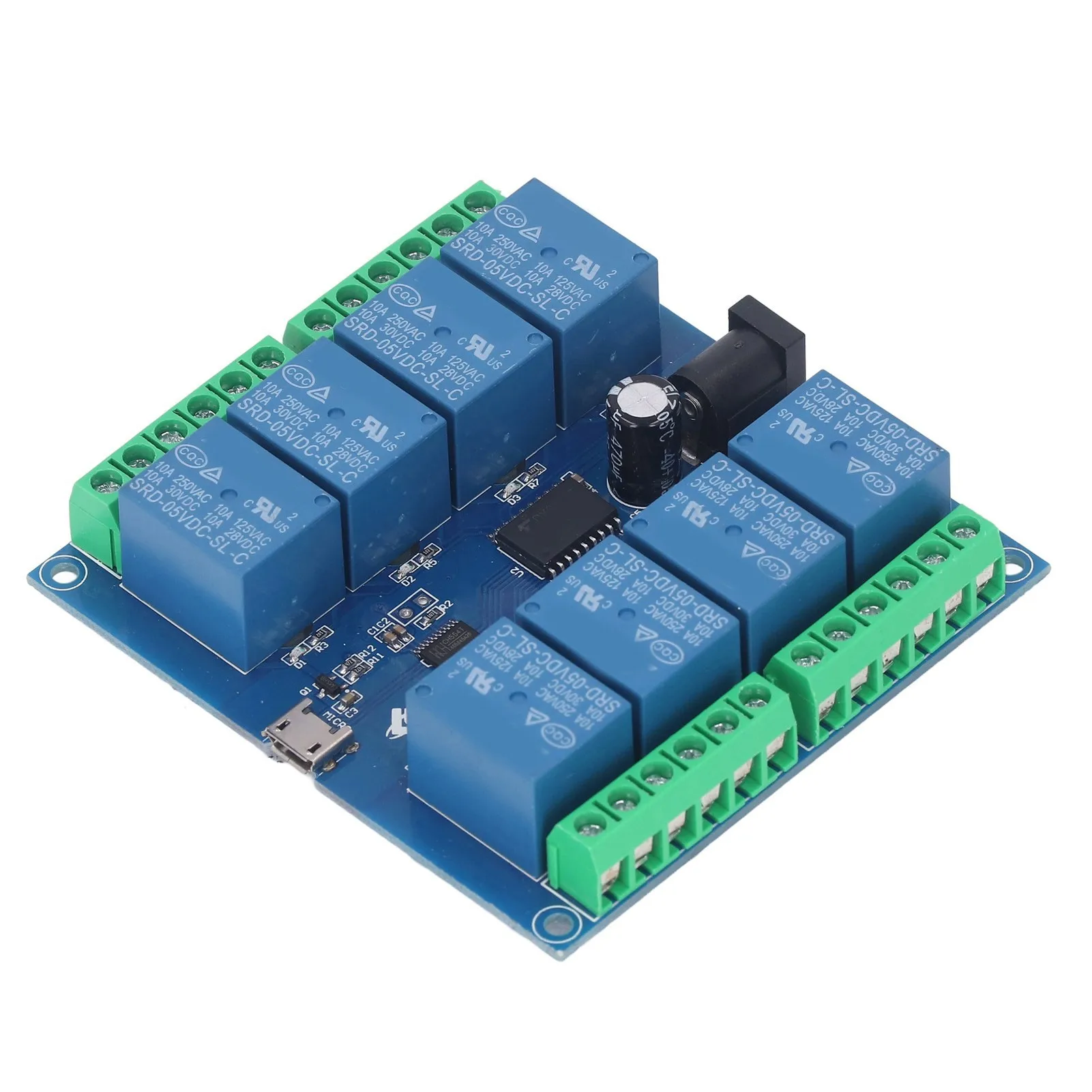 USB Drive Free Relay Module 8 Channel 5V Stable Intelligent Control Relay Board for Mechatronics
