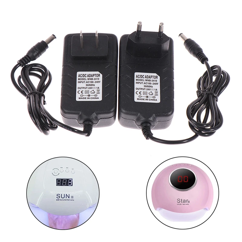 24V 1A Power Supply Adapter Charger 24W UV LED Lamp Nail Dryer Nail Art Tools
