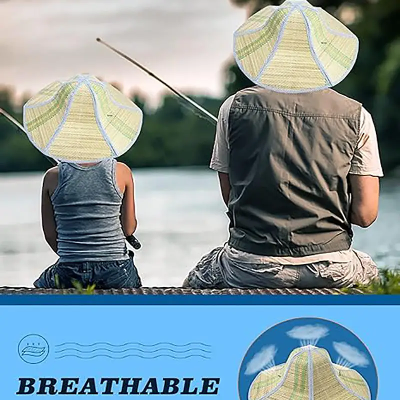 

Tourist Fishing Sunshade Straw Hat Folding Large Edge Straw Weaving Cool Hats Men Women's Sunscreen Outdoor Large Eaves Hat