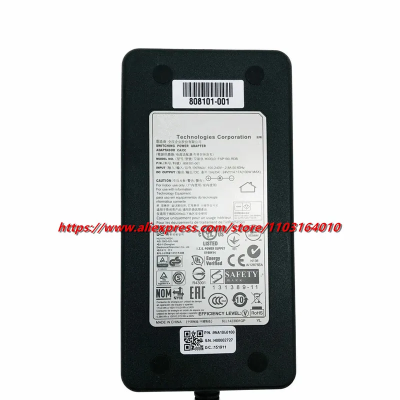 オリジナル FSP100-RDB 24V 4.17A AC アダプタ電源ゼブラ GX420t GK420d GK420t GX430d GX430t ZD500 ZD500R デスクトッププリンタ用
