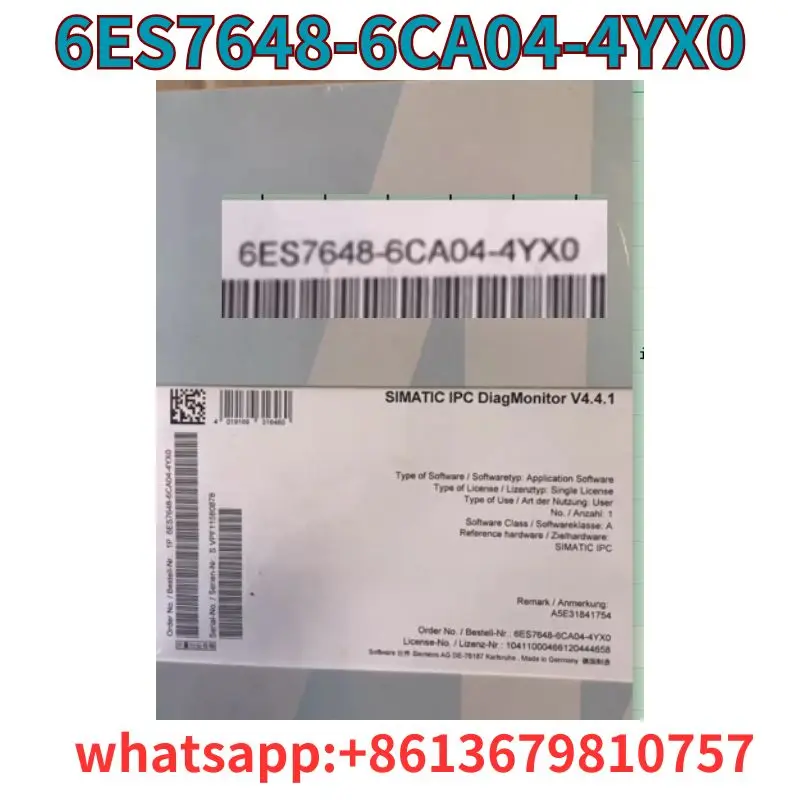 

Новое программное обеспечение 6ES7648-6CA04-4YX0, оригинальное и оригинальное, быстрая доставка