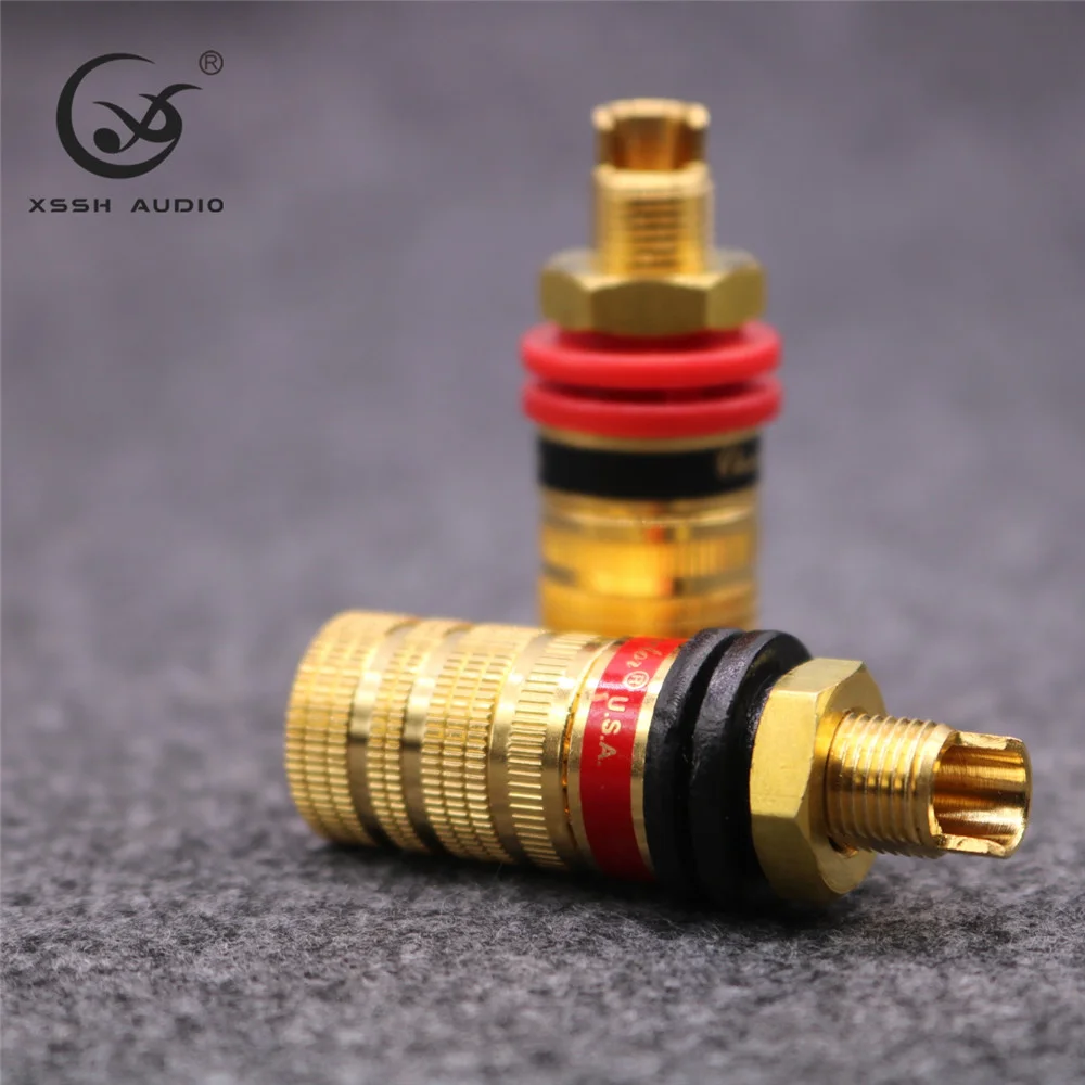 

Binding Post Jack XSSH OEM ODM DIY M8 8mm 8pcs Gold Plated Amplifier Speaker Wire Hole Terminal Female Banana Plug Connector