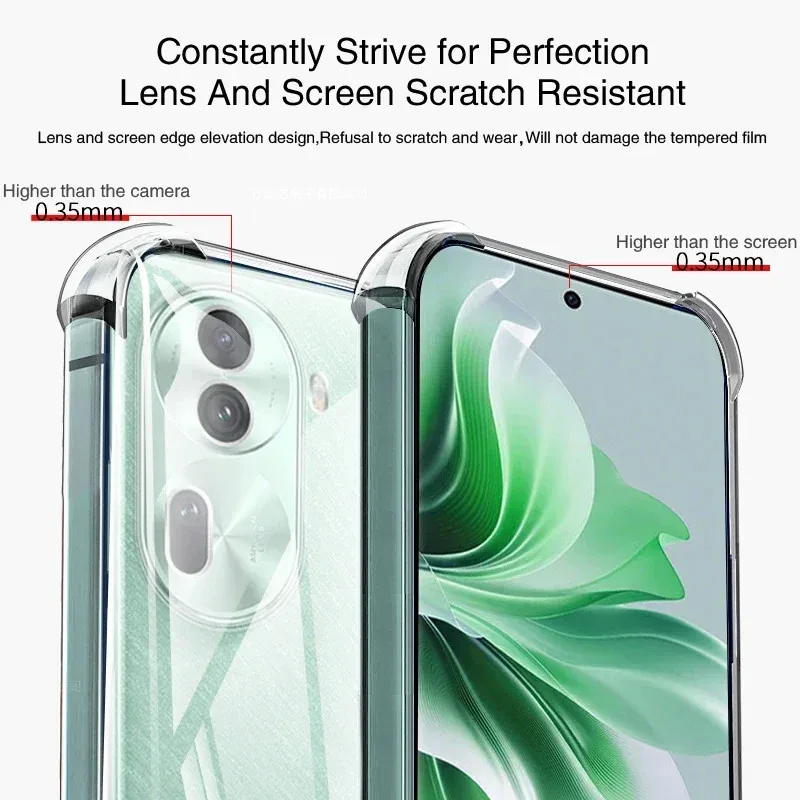 Shockproof Airbag TPU Case for OPPO Reno 12 11 Pro 5G Reno11 10 Protective Cover Capa Fundas Coque