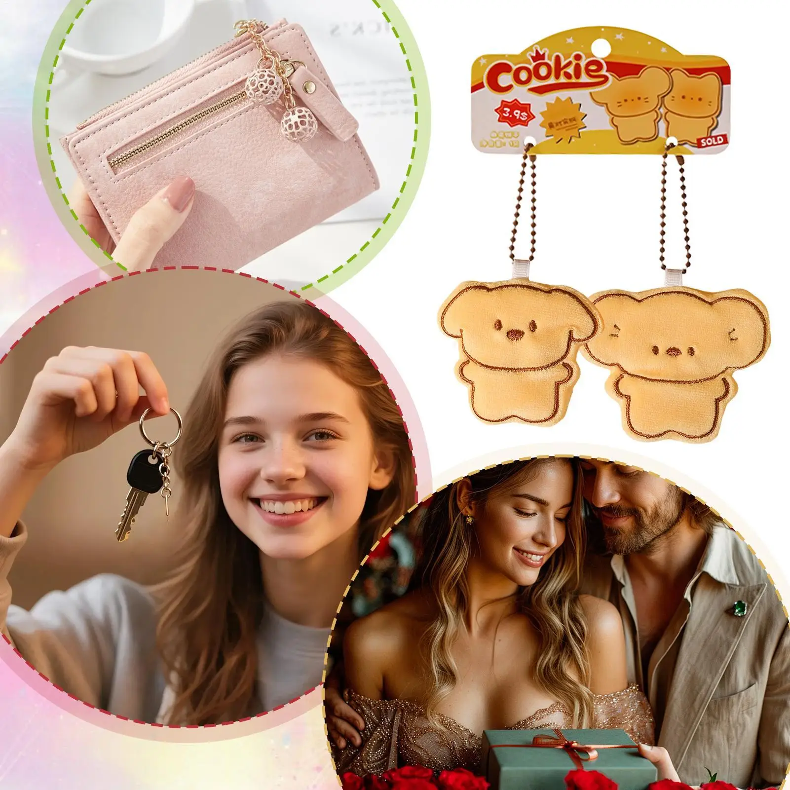 Plush Bag Charm 2 Pieces Animal Wallet Pendants Portable Bag Pendant For Kids Teens Adults Backpacks Wallets Students Collectors