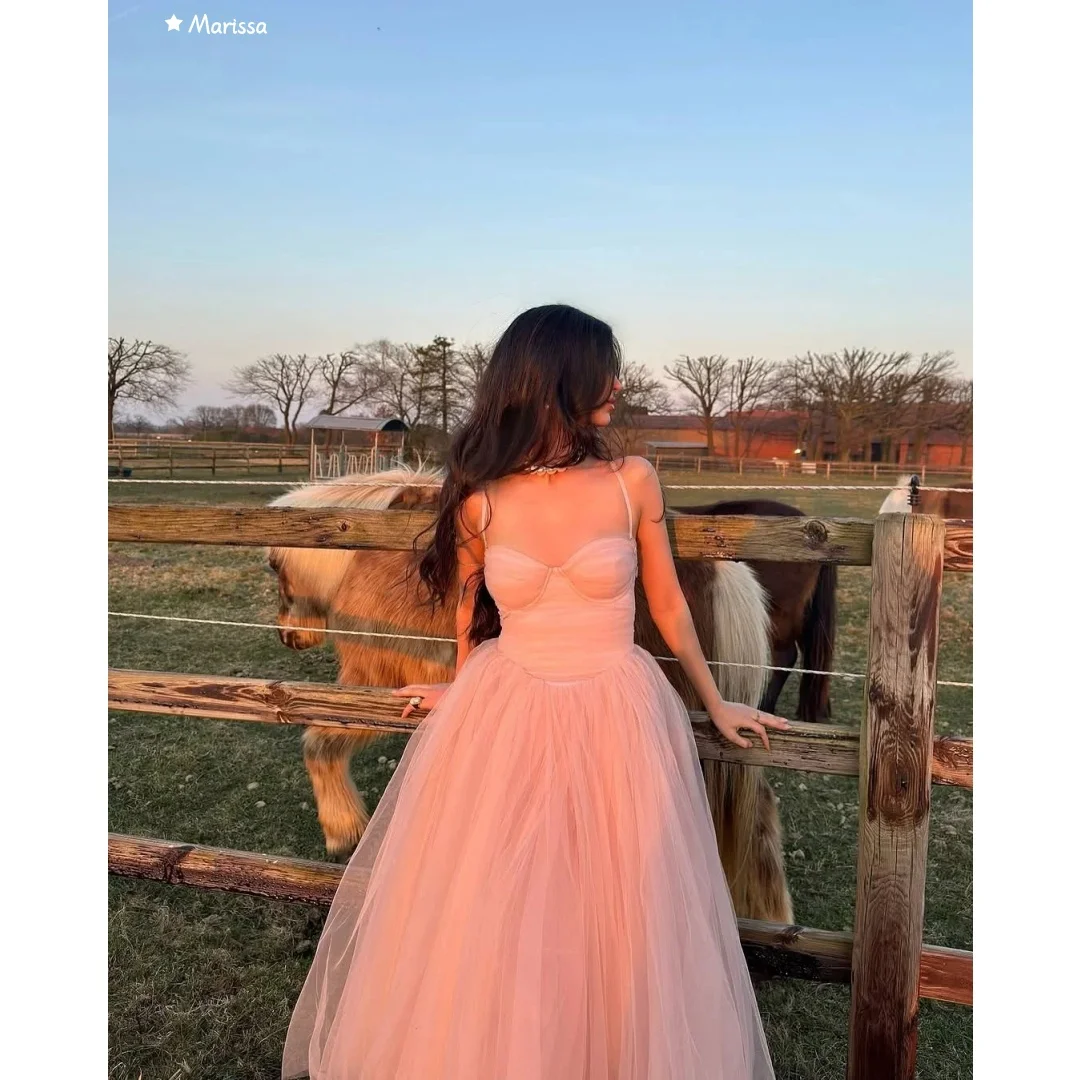 マリッサ恋人ピンクのイブニングドレス女性エレガントな女性のドレス結婚式のパーティードレスカスタムメイド A ラインチュール夜会服