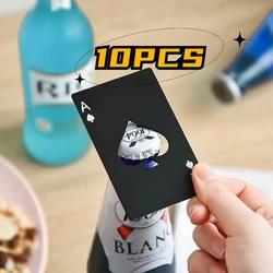 10PCS Beer Bottle Opener Creative Trend Beer Driver Playing Card Personalized Bottle Opener Spade A Bank Card Type Wine Opener