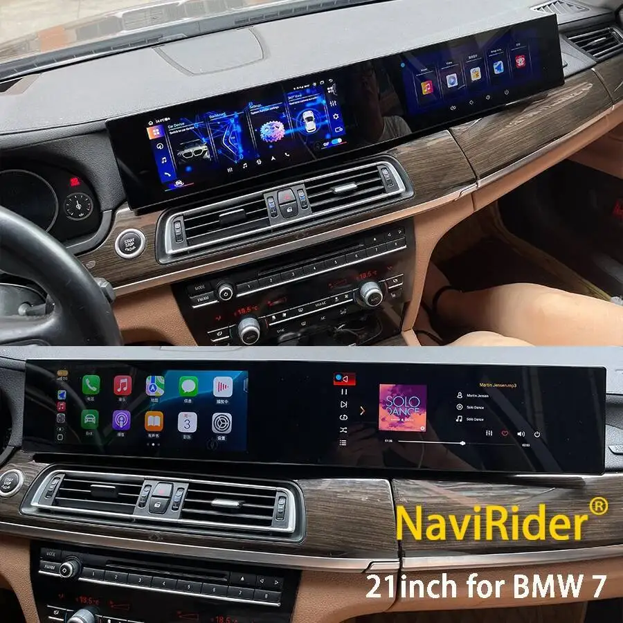 أندرويد 15 شاشة مزدوجة لسيارات BMW 7 Series CIC NBT 2009-2015 نظام تحديد المواقع 21 بوصة الملاحة مشغل فيديو الوسائط المتعددة وحدة اليد DSP CarPlay