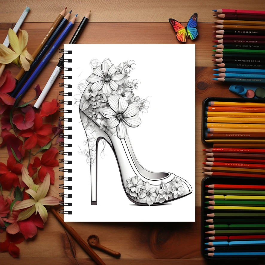 Adult Coloring Book - 8.3x 11.2 Inch 22 Page Coloring Book - Helps Reduce Stress and Ease Emotions