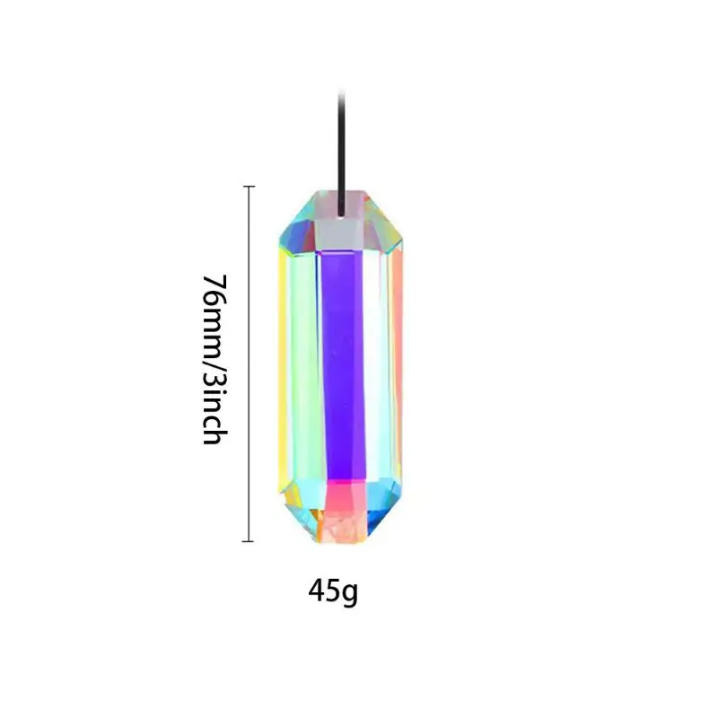 DIY Rainbow Sun Catcher Crystal Prism Wind Chime Long Hanging Crystal Pendant Ornament For Indoor Garden Window Home Decoration